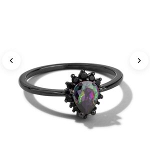 Oomiay Potion Mystic Topaz (CZ) Black Gold Ring Size 7